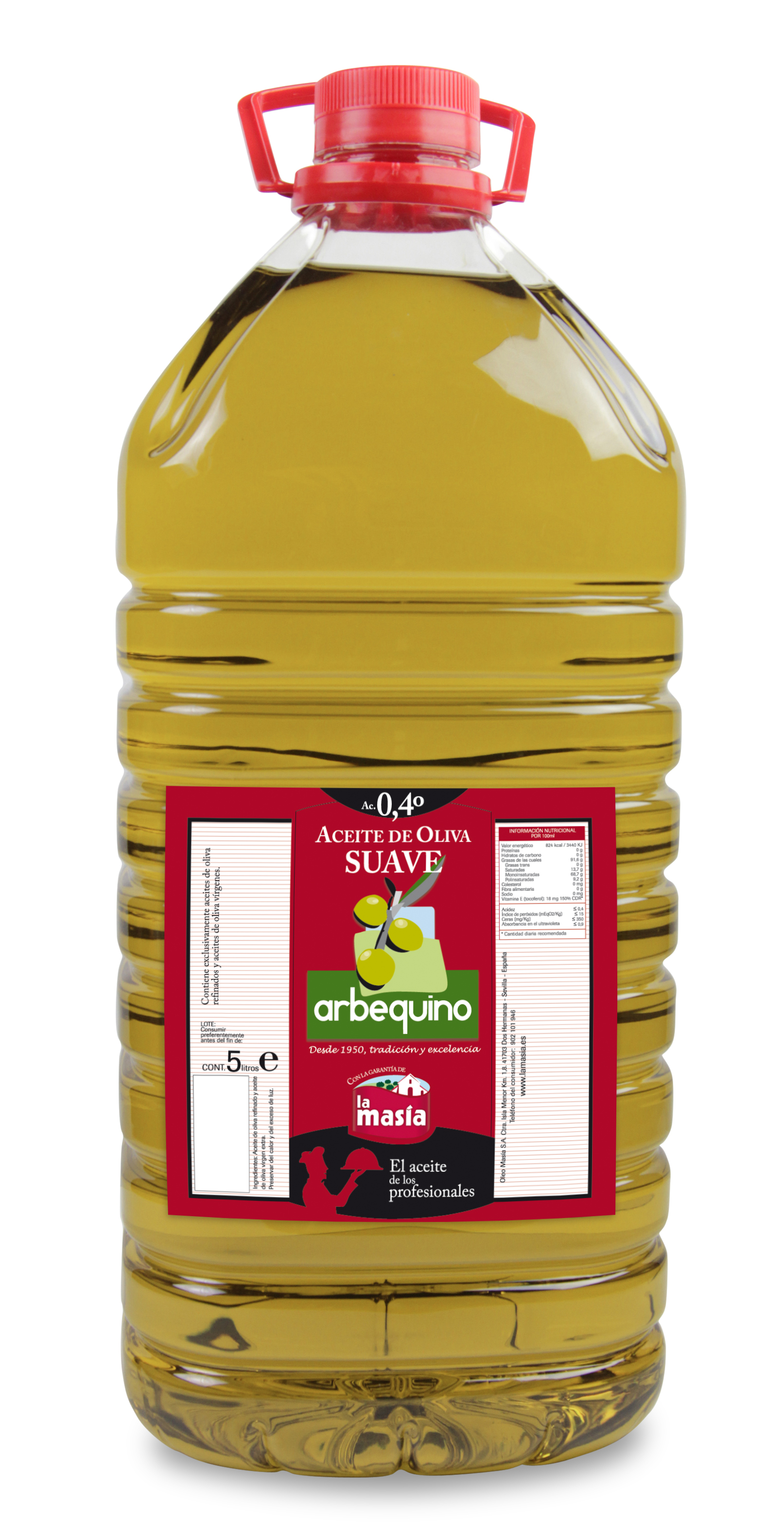 Aceite de oliva suave Arbequino 5L